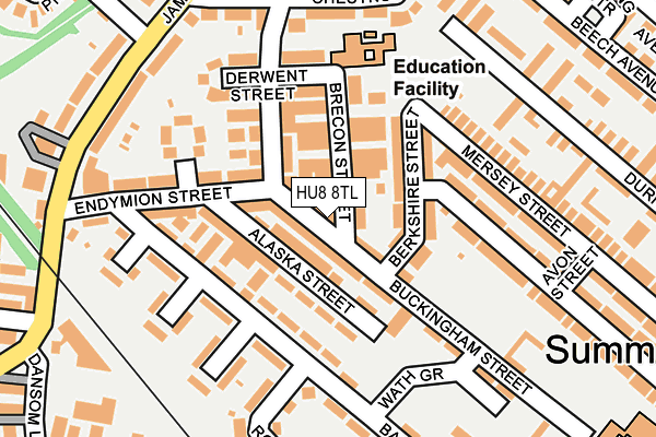 HU8 8TL map - OS OpenMap – Local (Ordnance Survey)