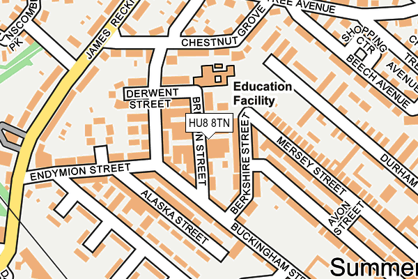 HU8 8TN map - OS OpenMap – Local (Ordnance Survey)