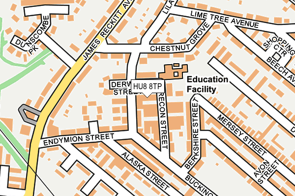 HU8 8TP map - OS OpenMap – Local (Ordnance Survey)