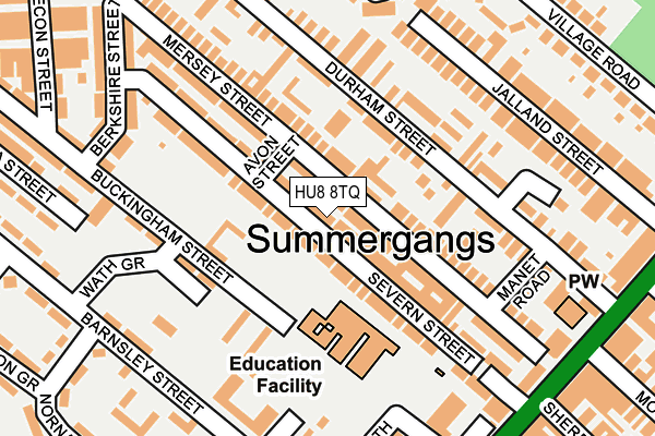 HU8 8TQ map - OS OpenMap – Local (Ordnance Survey)