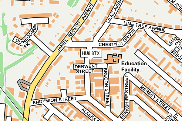 HU8 8TX map - OS OpenMap – Local (Ordnance Survey)
