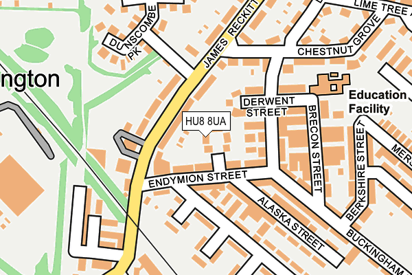 HU8 8UA map - OS OpenMap – Local (Ordnance Survey)