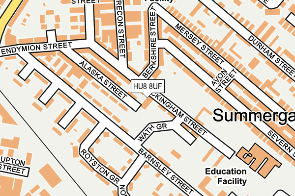 HU8 8UF map - OS OpenMap – Local (Ordnance Survey)