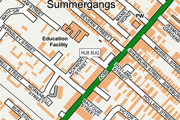 HU8 8UG map - OS OpenMap – Local (Ordnance Survey)