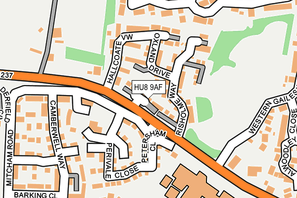 HU8 9AF map - OS OpenMap – Local (Ordnance Survey)