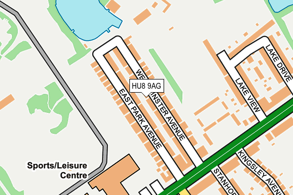 HU8 9AG map - OS OpenMap – Local (Ordnance Survey)