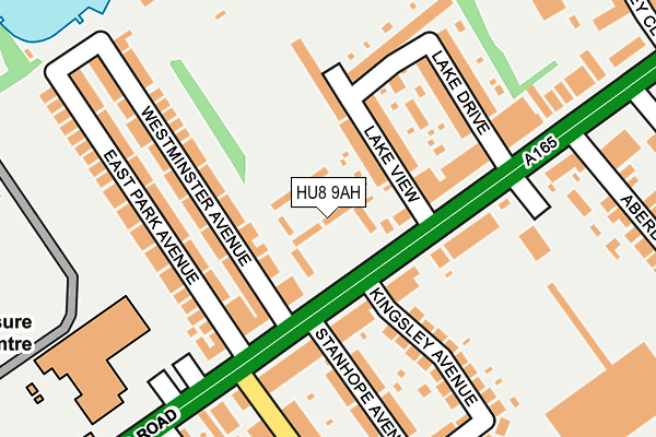 HU8 9AH map - OS OpenMap – Local (Ordnance Survey)