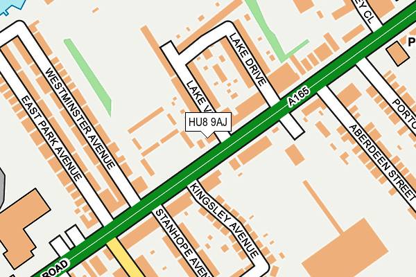 HU8 9AJ map - OS OpenMap – Local (Ordnance Survey)