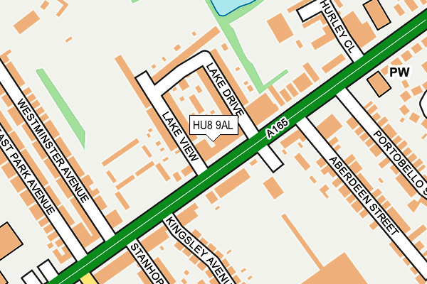 HU8 9AL map - OS OpenMap – Local (Ordnance Survey)