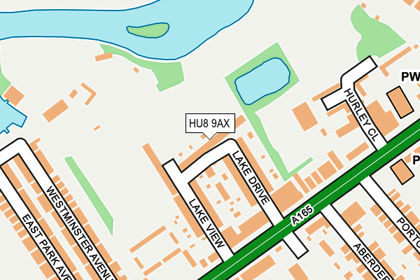 HU8 9AX map - OS OpenMap – Local (Ordnance Survey)