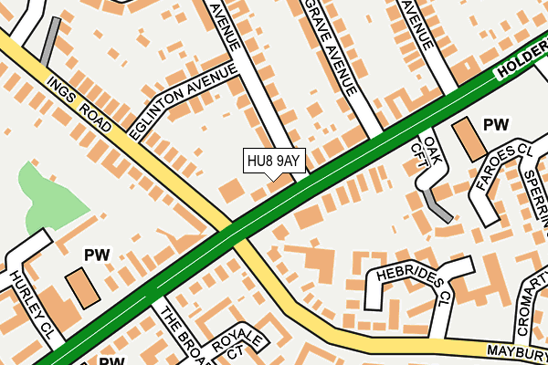 HU8 9AY map - OS OpenMap – Local (Ordnance Survey)