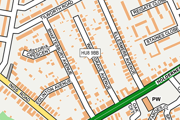 HU8 9BB map - OS OpenMap – Local (Ordnance Survey)