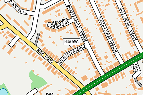 HU8 9BG map - OS OpenMap – Local (Ordnance Survey)