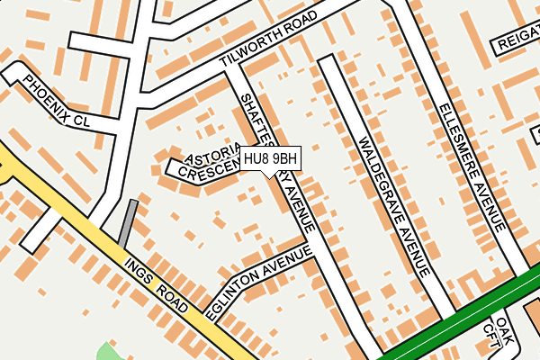 HU8 9BH map - OS OpenMap – Local (Ordnance Survey)