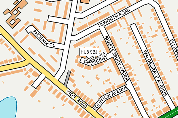 HU8 9BJ map - OS OpenMap – Local (Ordnance Survey)