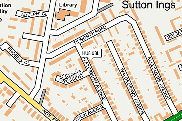 HU8 9BL map - OS OpenMap – Local (Ordnance Survey)