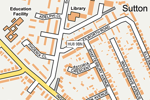 HU8 9BN map - OS OpenMap – Local (Ordnance Survey)