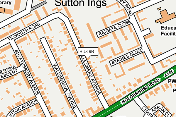 HU8 9BT map - OS OpenMap – Local (Ordnance Survey)