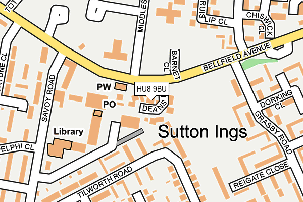 HU8 9BU map - OS OpenMap – Local (Ordnance Survey)