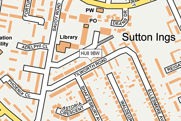 HU8 9BW map - OS OpenMap – Local (Ordnance Survey)