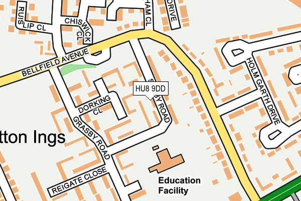 HU8 9DD map - OS OpenMap – Local (Ordnance Survey)