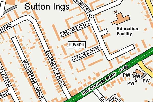 HU8 9DH map - OS OpenMap – Local (Ordnance Survey)