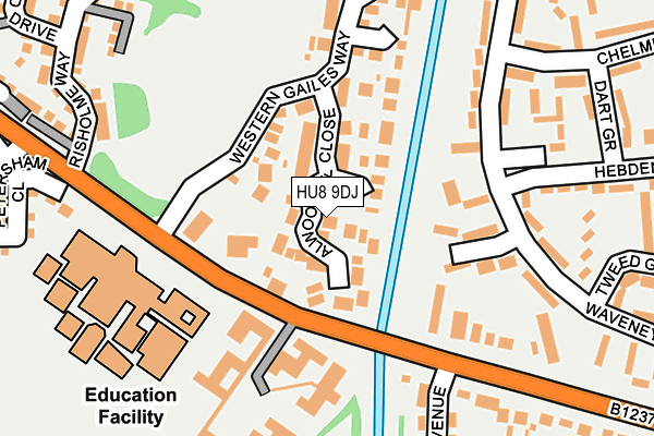 HU8 9DJ map - OS OpenMap – Local (Ordnance Survey)