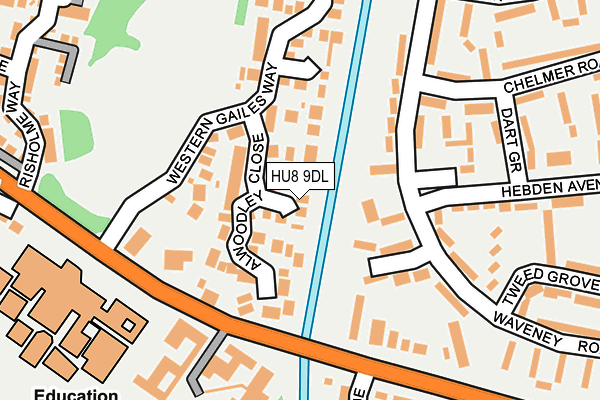 HU8 9DL map - OS OpenMap – Local (Ordnance Survey)