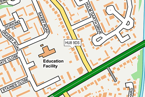 HU8 9DS map - OS OpenMap – Local (Ordnance Survey)