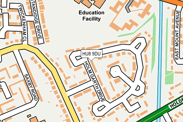 HU8 9DU map - OS OpenMap – Local (Ordnance Survey)