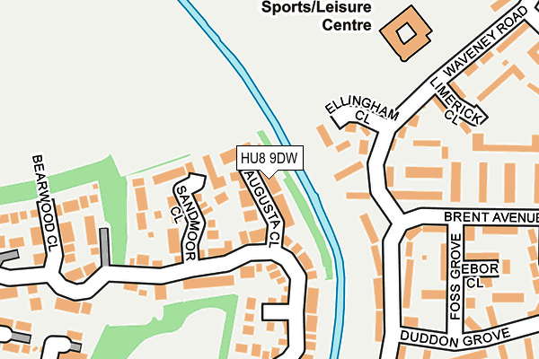 HU8 9DW map - OS OpenMap – Local (Ordnance Survey)