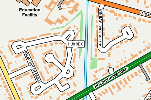 HU8 9DX map - OS OpenMap – Local (Ordnance Survey)