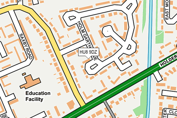 HU8 9DZ map - OS OpenMap – Local (Ordnance Survey)