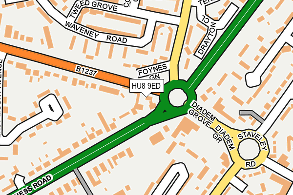 HU8 9ED map - OS OpenMap – Local (Ordnance Survey)