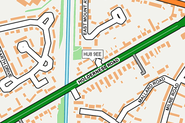 HU8 9EE map - OS OpenMap – Local (Ordnance Survey)