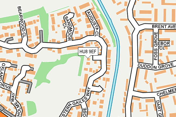 HU8 9EF map - OS OpenMap – Local (Ordnance Survey)