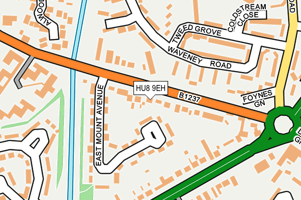 HU8 9EH map - OS OpenMap – Local (Ordnance Survey)