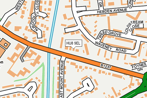 HU8 9EL map - OS OpenMap – Local (Ordnance Survey)