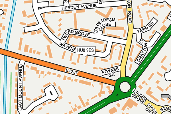 HU8 9ES map - OS OpenMap – Local (Ordnance Survey)