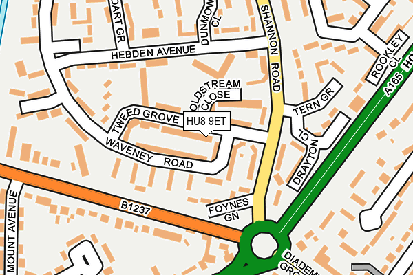 HU8 9ET map - OS OpenMap – Local (Ordnance Survey)