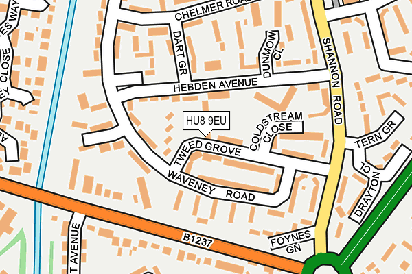 HU8 9EU map - OS OpenMap – Local (Ordnance Survey)