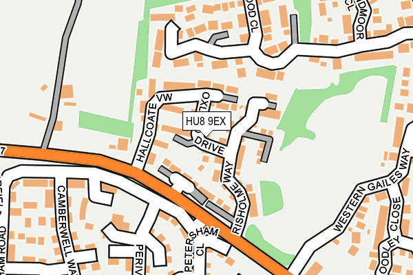 HU8 9EX map - OS OpenMap – Local (Ordnance Survey)