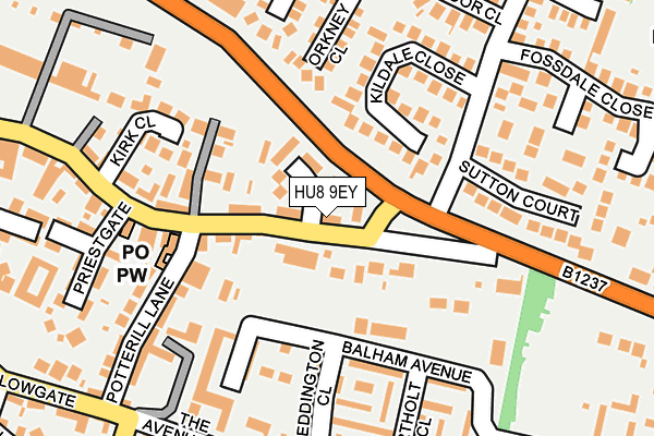 HU8 9EY map - OS OpenMap – Local (Ordnance Survey)