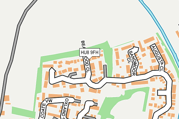 HU8 9FH map - OS OpenMap – Local (Ordnance Survey)