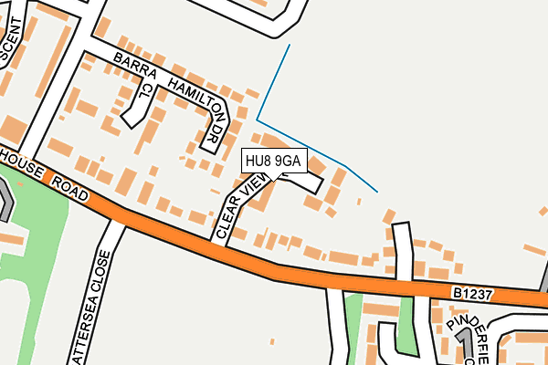 HU8 9GA map - OS OpenMap – Local (Ordnance Survey)