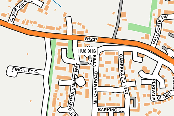 HU8 9HG map - OS OpenMap – Local (Ordnance Survey)