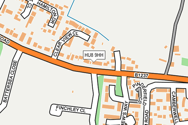 HU8 9HH map - OS OpenMap – Local (Ordnance Survey)