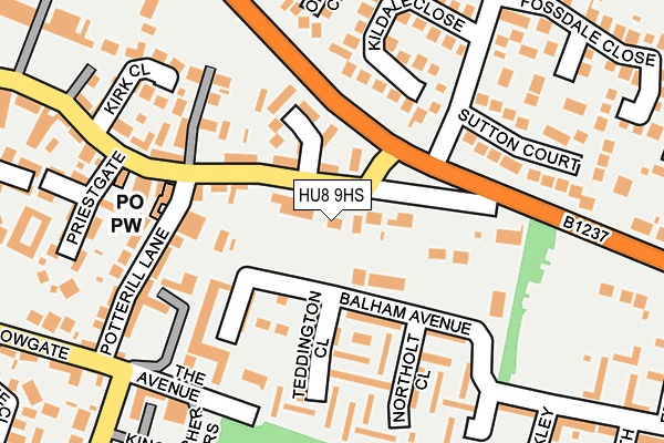 HU8 9HS map - OS OpenMap – Local (Ordnance Survey)