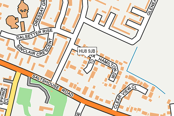 HU8 9JB map - OS OpenMap – Local (Ordnance Survey)