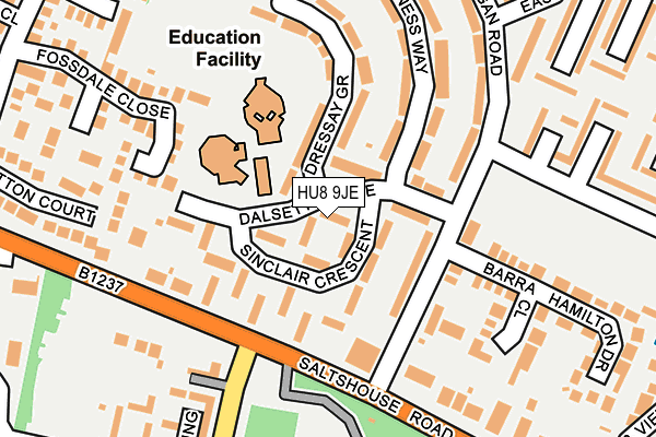 HU8 9JE map - OS OpenMap – Local (Ordnance Survey)